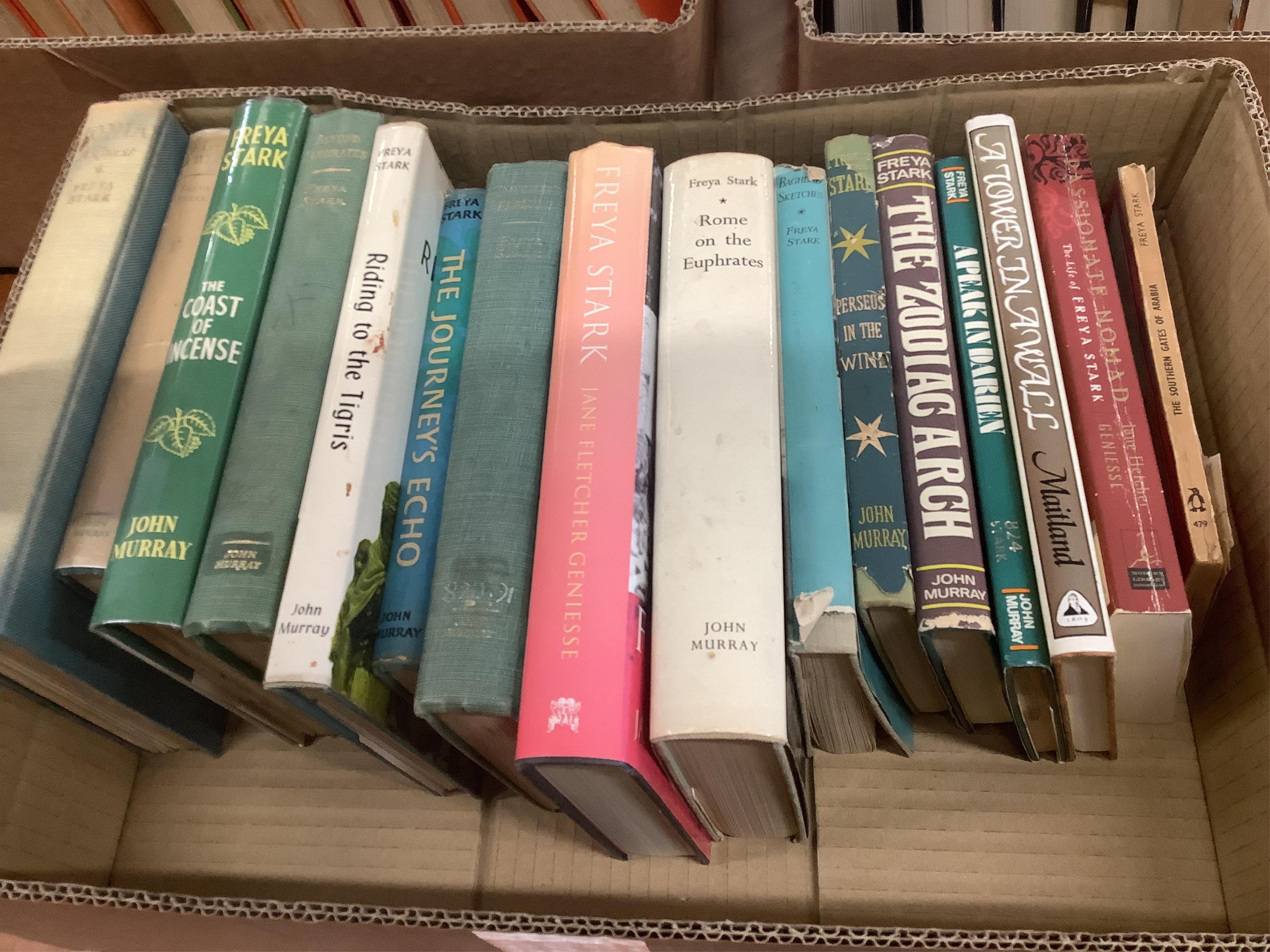 Stark, Freya, 16 works, including - East is West, 1st edition, with d/j, 1945; Ionia: A Quest, 1st edition, 1954; The Coast of Incense, 1st edition, with d/j, 1953; The Journey’s Echo, 1st edition, with d/j, 1963; Riding